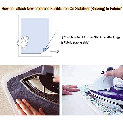 New brothread Fusible No Show Mesh Embroidery Stabilizer 12" x 25Yd Roll - color: White No Show Mesh