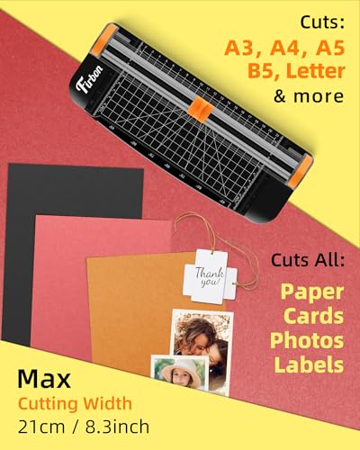 Firbon A5 Paper Cutter, Small Straight Paper Trimmer with Side Ruler - color: A5-black