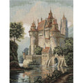 PANNA - Counted Cross Stitch Kit - Castle in the Mountains - ZU-1280-14 Count - Aida - 14.37 x 10.83 inch - DIY kit - color: 25.ZU-1280 Aida, size: Aida - 14.37 x 10.83 inches