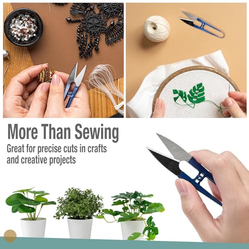 Beaditive Sewing Scissors (12-Piece Set) High-Carbon Steel Thread, Yarn, Embroidery Clippers | Handheld Snippers for Arts, Crafts, and DIY Projects | Multipurpose Use