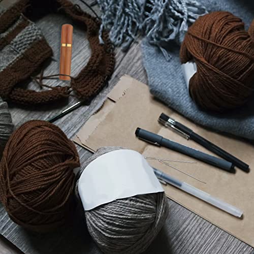 TOYMIS 30pcs Large Eye Sewing Needles, 6 Sizes Tapestry Embroidery Knitting Needles with Wooden Case, Stainless Steel, Brown