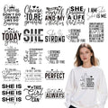Dtf Transfers Ready to Press - 20Pcs Woman Affirmation Iron on Transfer for Tshirts, Inspirational Positive Quotes Iron on Decals Patches, Motivational Heat Stickers for DIY Clothes Bags - color: Woman Affirmation309