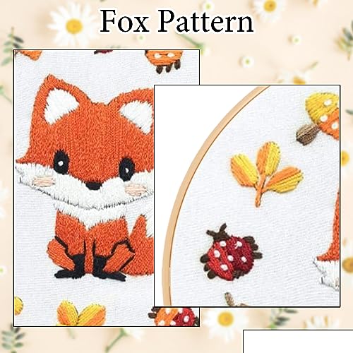 Louise Maelys Fox Embroidery Kit for Beginner, Animal Cross Stitch Kit - color: Fox