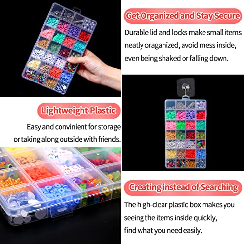 IOOLEEM Bead Organizer Box, 28 Grids Plastic Organizer Container Storage - size: 28 Grids (1 pack)