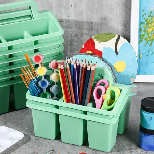 WILLBOND 12 Pcs Classroom Storage Caddies Stackable Utility Caddy, Green - color: Green