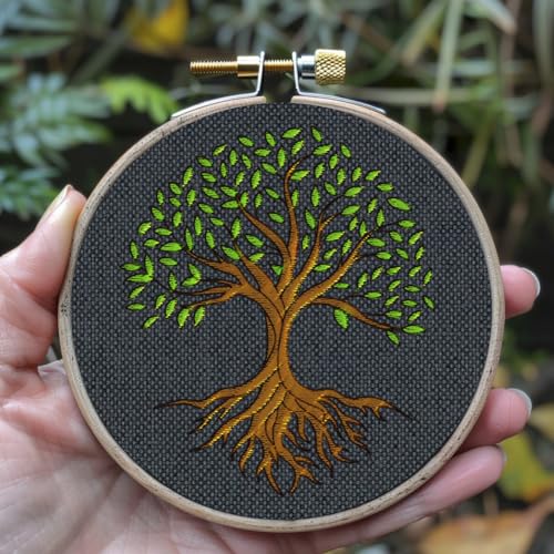 BENECREAT 4Sheets 24Pcs Trees Water Soluble Embroidery,11.7x8.3inch Branches Leaves Stick and Stitch Embroidery Paper Stabilizer for Shirts, Coats, Bags - color: Trees of Life