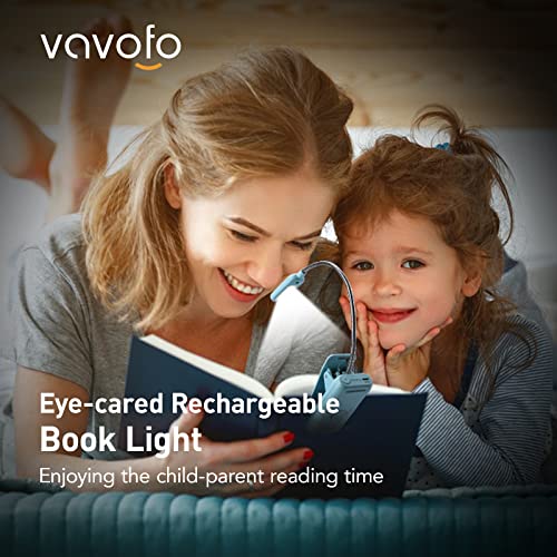 VAVOFO Rechargeable Book Light, Blue Light Blocking, Amber 1600K Clip On Reading Light, Eye Care 7 LEDs Kids Book Light for Reading in Bed with Power Indicator for Bookworms (Mint Blue) - size: 1-Pack Mint Blue