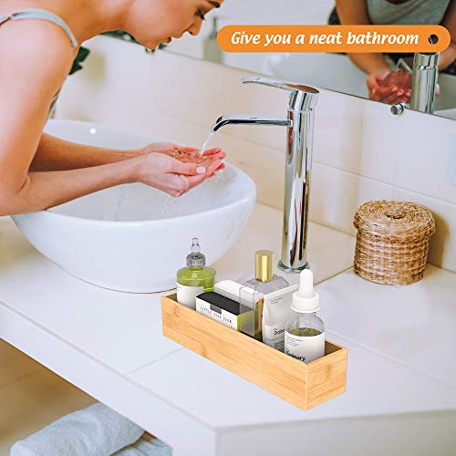 Bamboo Kitchen Drawer Organizer 12"x 3", Storage Box for Utensil Organizer - color: Bamboo, size: 12*3*2.5 inch