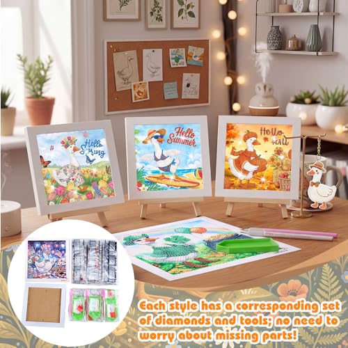 Trandraft 13 Pcs Goose Holiday Small Diamond Art Kits for Adults Craft - style: Goose