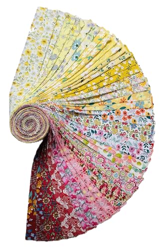 100% Cotton Jelly Roll Fabric Strips for Quilting and Sewing - Fiery Heart - color: Fiery Heart