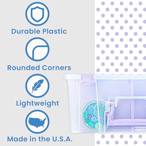 ArtBin Super Satchel Double Deep, 8-Compartment Craft Box, Purple