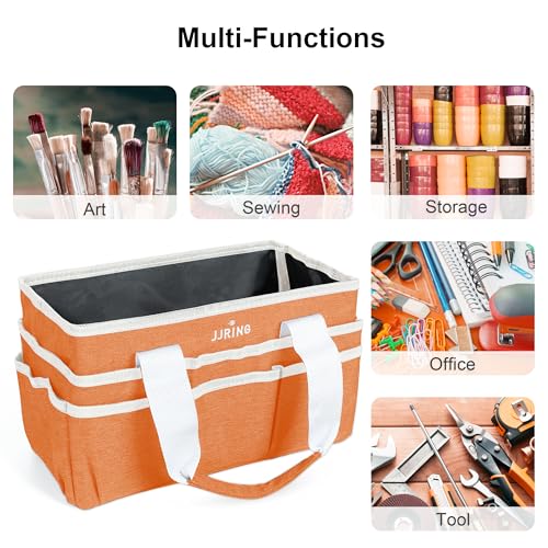 JJRING Craft Organizer Tote Bag Art Storage Caddy Orange - color: Orange, size: Small