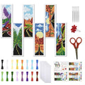 FREEBLOSS 6 Set Cross Stitch Bookmark Kit Cross Stitch Kit Mountain Road Landscape Stamped Embroidery Bookmark with Instruction Cross Stitch Kits for Adults DIY Bookmark Kit 8.66''x3.15'' - style: Highway