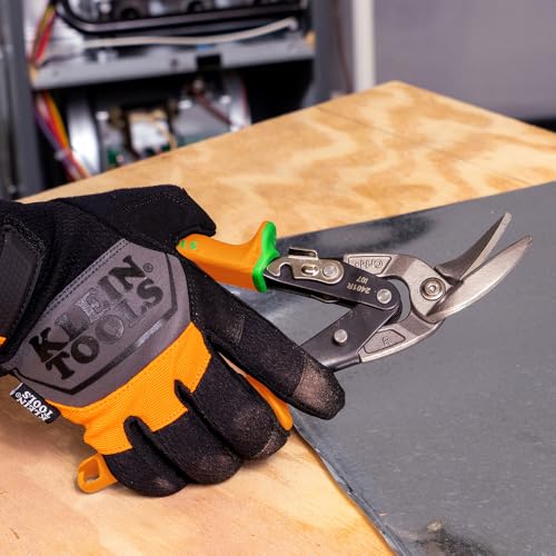 Klein Tools 2401R Right-Cutting Offset Snips, Aviation Tin Snips with Forged Blade for Precision Sheet Metal Cutting - style: Right-Cutting