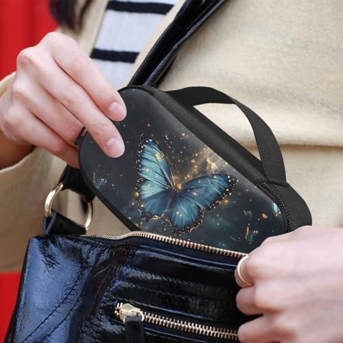 Blue Butterfly Insulin Cooler Travel Case with Side Handle Diabetic Insulated Organizer Portable Cooling Bag for Insulin Pen and Medication Diabetic Supplies - color: Blue Butterfly