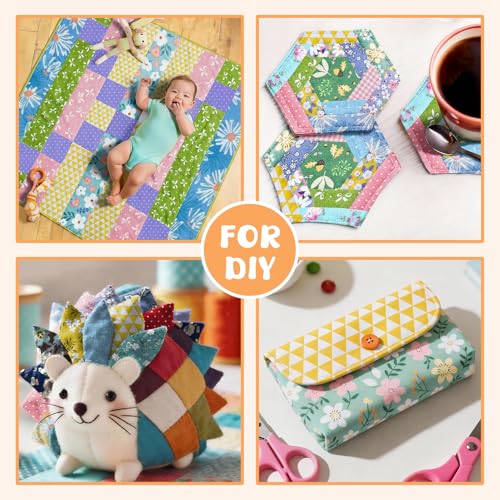 Aubliss 50pcs 100% Cotton Fabric Bundle 10" x 10" PreCut Fat Squares Sheets - color: Assorted Prints, size: 50PCS 10" x 10"