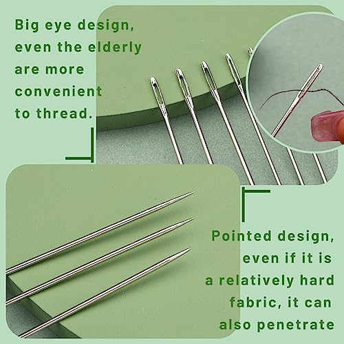 Jupean Long Sewing Needles Large Eye Darning Needle Stitching Needles - style: 11 Size
