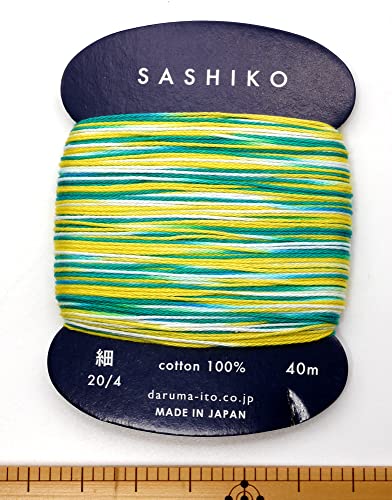 Yokota Daruma Sashiko Thread Single and Variegated Color (Shaved ice, Thin 40M Card) - color: Shaved ice