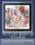 USA 250 Years Of Freedom: Counted Cross Stitch Pattern