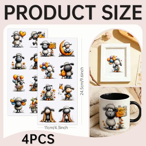 32 PCS Farm Sheep UV DTF Cup Wrap Stickers - style: Farm Sheep