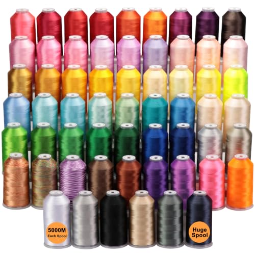 New brothread 60 Colors Huge Spools Polyester Embroidery Machine Thread - color: 60 Colors