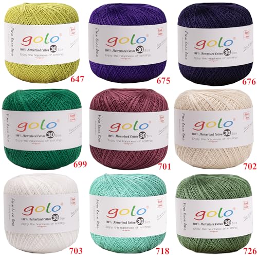 golo Crochet Thread Knitting Yarns for Hand Work Tatting Yarn 757 - color: 757 Crimson