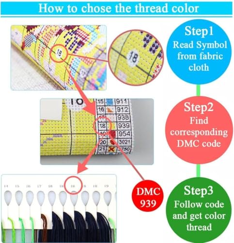 Cow Stamped Cross Stitch Kits for Adults Beginner, Stitching Cute Patterns Dimensions Cross Stitch Kits Embroidery Kit Arts and Crafts for Beginners 15.7x11.8 inches - color: D053A