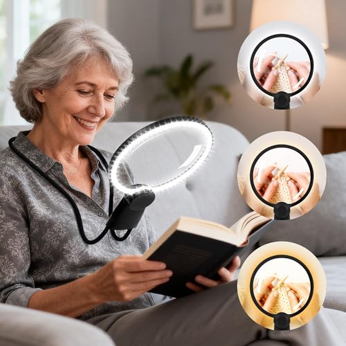 5X Neck Magnifying Glass with Light Hands Free for Reading,Seniors