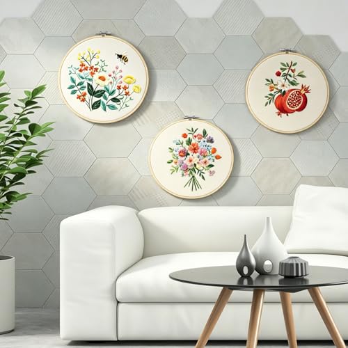 12 Pcs 10 Inch Wooden Embroidery Hoops Non-Slip Double-Layer Craft Frames - style: 10 inch