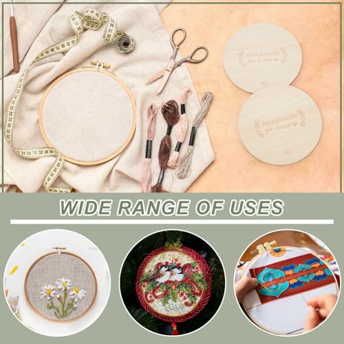 BENECREAT 8 Pack Wooden Embroidery Backing Discs,5.91inch Wooden Backs for Finishing Embroidery Hoops, Crossing Stitch Hoop for DIY Needlework Projects Sewing Craft - size: 150mm