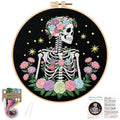Louise Maelys Halloween Skeleton Floral DIY Embroidery Kit for Beginners - color: Skeleton1