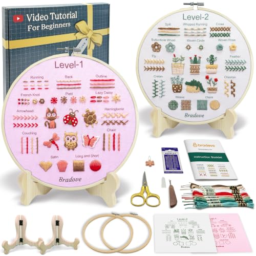 Bradove Beginner Embroidery Kit for Adults and Kids