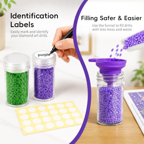ZORETCO Diamond Painting Storage Case, 60 Slots Diamond Art Kits for Adults - color: Butterfly, size: 60 Jars