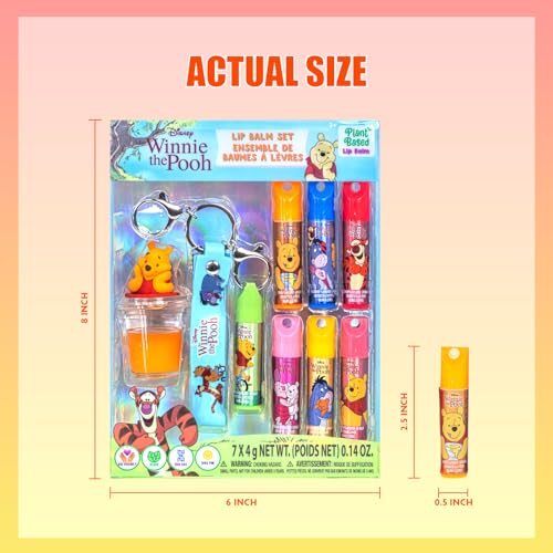 Winnie the Pooh Keychain Lip Balm Set, 7-Piece Plant-Based - color: Winnie The Pooh