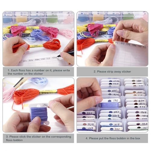 Embroidery Floss Organizer Box Set, Cross Stitch Craft Storage