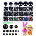 408Pcs Safety Eyes for Crochet 6-30mm Plastic Colorful Safety Eyes for Amigurumi with Washers Black Stuffed Animal Eyes for Craft Teddy Bear