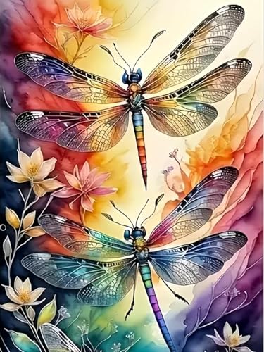 WUSARPLY Retro Dragonfly Stamped Cross Stitch Kits for Beginners Adults - color: J162