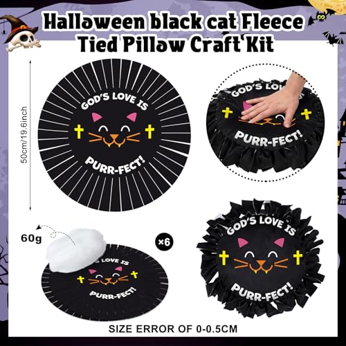 Weysat 6 Sets Halloween Religious Tied Pillow Craft Kit No Sew Craft - style: Halloween Religious