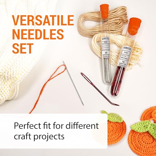 VONEEDL 30 PCS Yarn Big Eye Needles Set - Bent and Straight Blunt Tip Needles for Tapestry, Darning, Sewing Wool, Weaving, Crochet - size: 30 pcs - 5 sizes