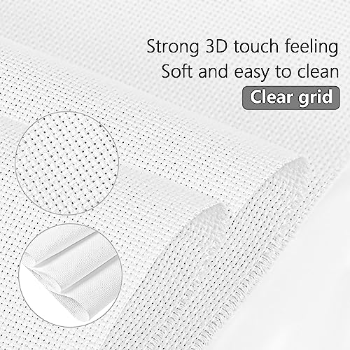Cross Stitch Aida Fabric 16 Count, 59 by 39 Inch Large Size, Classic Reserve Cross Stitch Aida Cloth for Home DIY Embroidery Decoration - color: White, size: 16 CT 59 x 39In