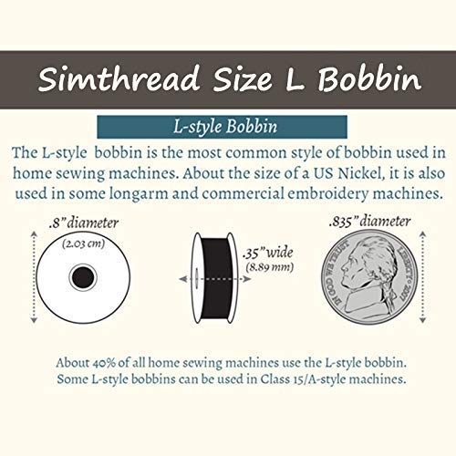 Simthread 144pcs Size L SA155 60WT Prewound Bobbin Thread - White - color: 60wt 144White