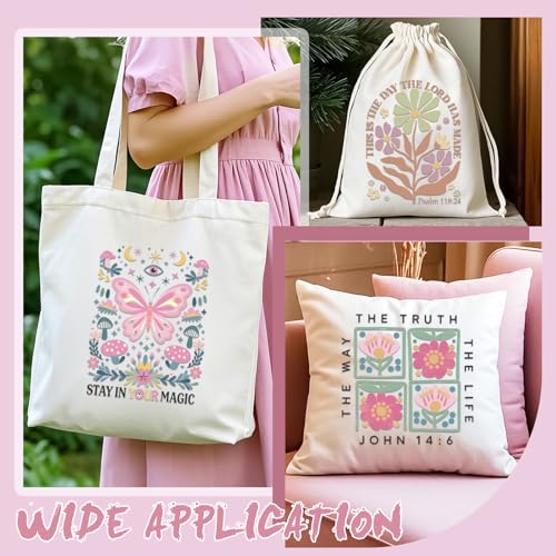 Dazoratix Christian Iron on Transfers - 28 Sheets Floral Bible Verse DTF Ready to Press for T Shirts Inspirational Heat Patches Viny Stickers Decals for Clothes Bags Hats Pillow DIY Crafts Decorations - style: Christian Floral