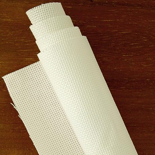 Essentials By Leisure Arts Aida Cloth, 14 Count, Oatmeal Cross Stitch Fabric, Embroidery Fabric, Cross Stitch Supplies for Crafting, Stitching, and Sewing Projects 30X36
