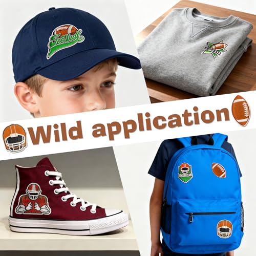 Football Iron on Patches Embroidered Sport Appliques Patches Sew on for Clothing, Hats, Backpacks, Jackets, and Bags 36Pcs - color: Football Patches 36Pcs