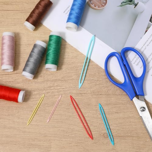 10 Pcs Yarn Needles Large Eye, Plastic Crochet Needles, Thick Bulky Tapestry Weaving Darning Needle, Finishing Yarns Needle for Sewing Weaving Knitting(Multi Colors)