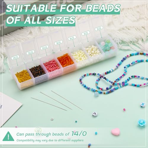 GarfxG 80 PCS Bead Needle Set, Straight Seed Big Eye Twisted Beading Needle - style: Set B