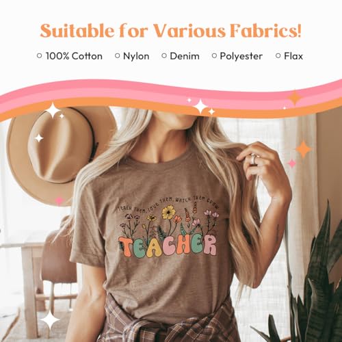 Kaciola 30 Sheets Teacher DTF Transfers Ready to Press, School Iron on Transfers Stickers Iron on Decals for T Shirts Hoodie DIY Crafts - color: Teacher
