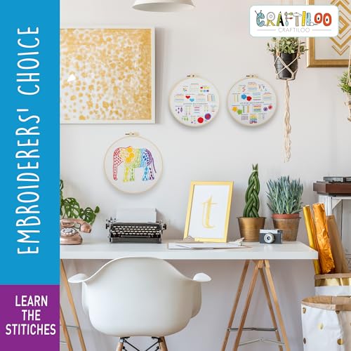 Elephant Embroidery Kit for Beginners - Stamped Cross Stitch, Adults - color: Stitch Dictionary