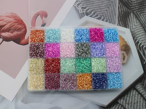 4 Pack 24 Grid Fixed Divider Clear Storage Box for Beads - size: 4pcs 24 Grids Box