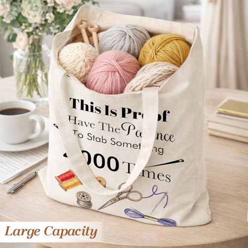 Cross Stitch Project Canvas Tote Bag Sewing Gifts for Women